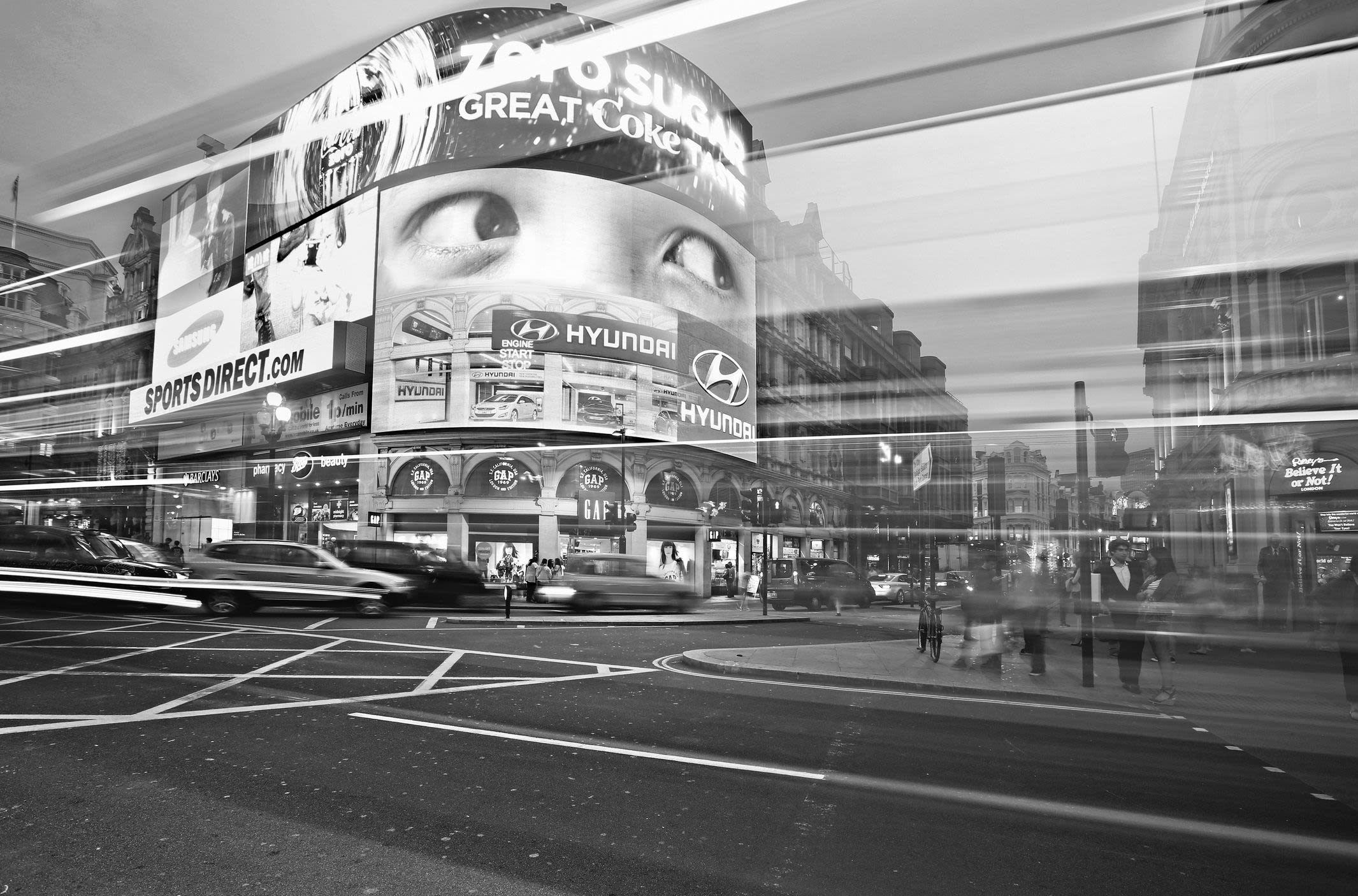 Piccadilly Circus at dusk