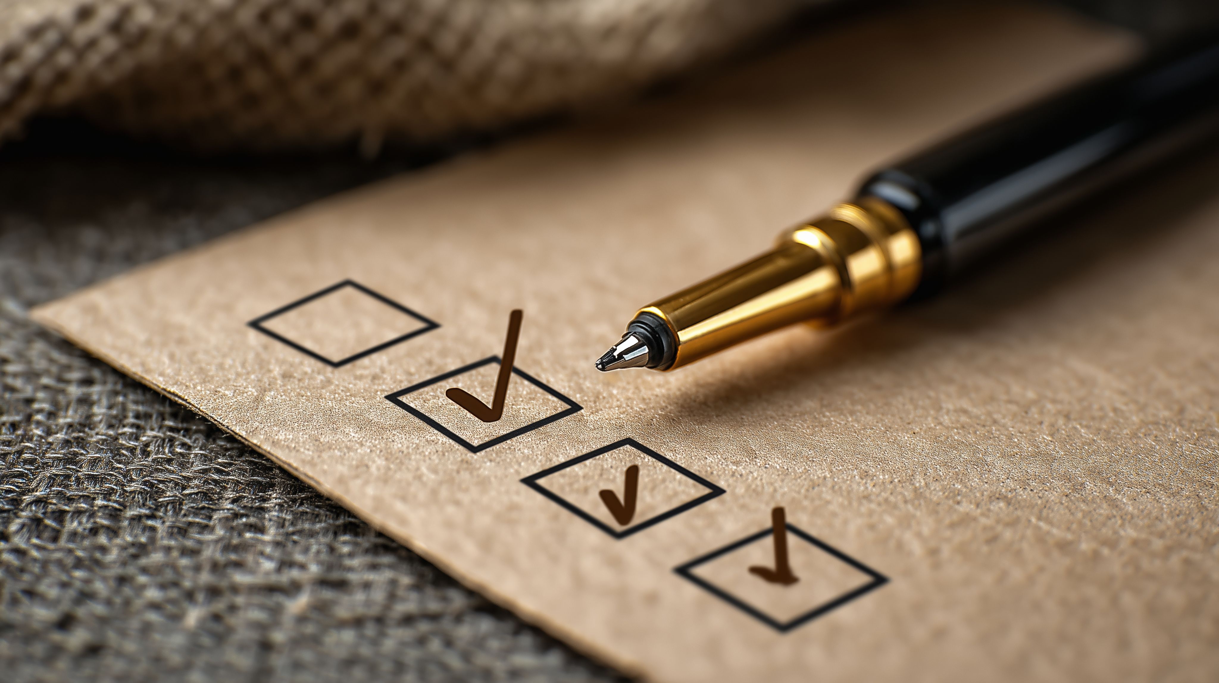 Pen on top of a tick list