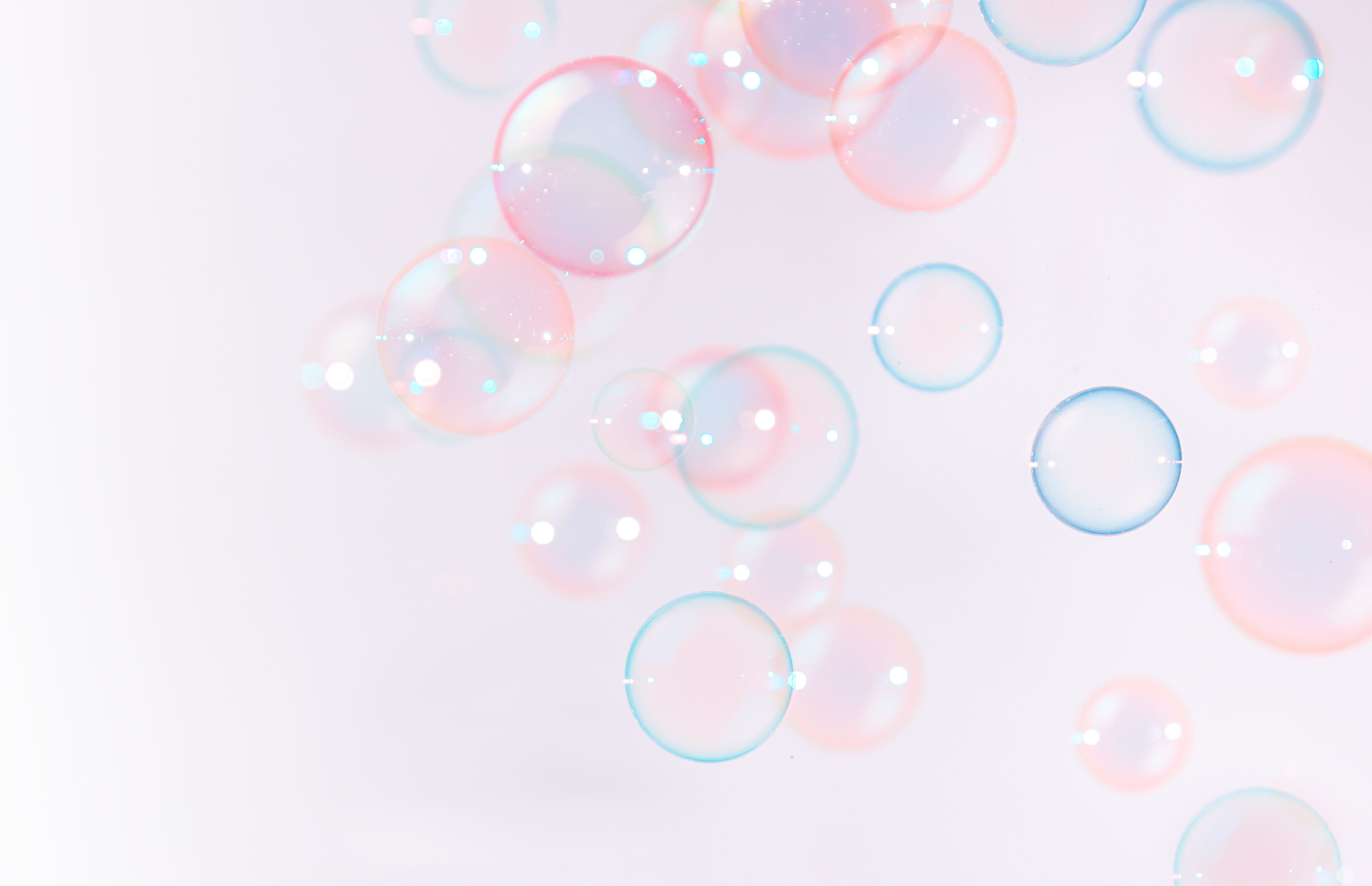 Pink and blue bubbles