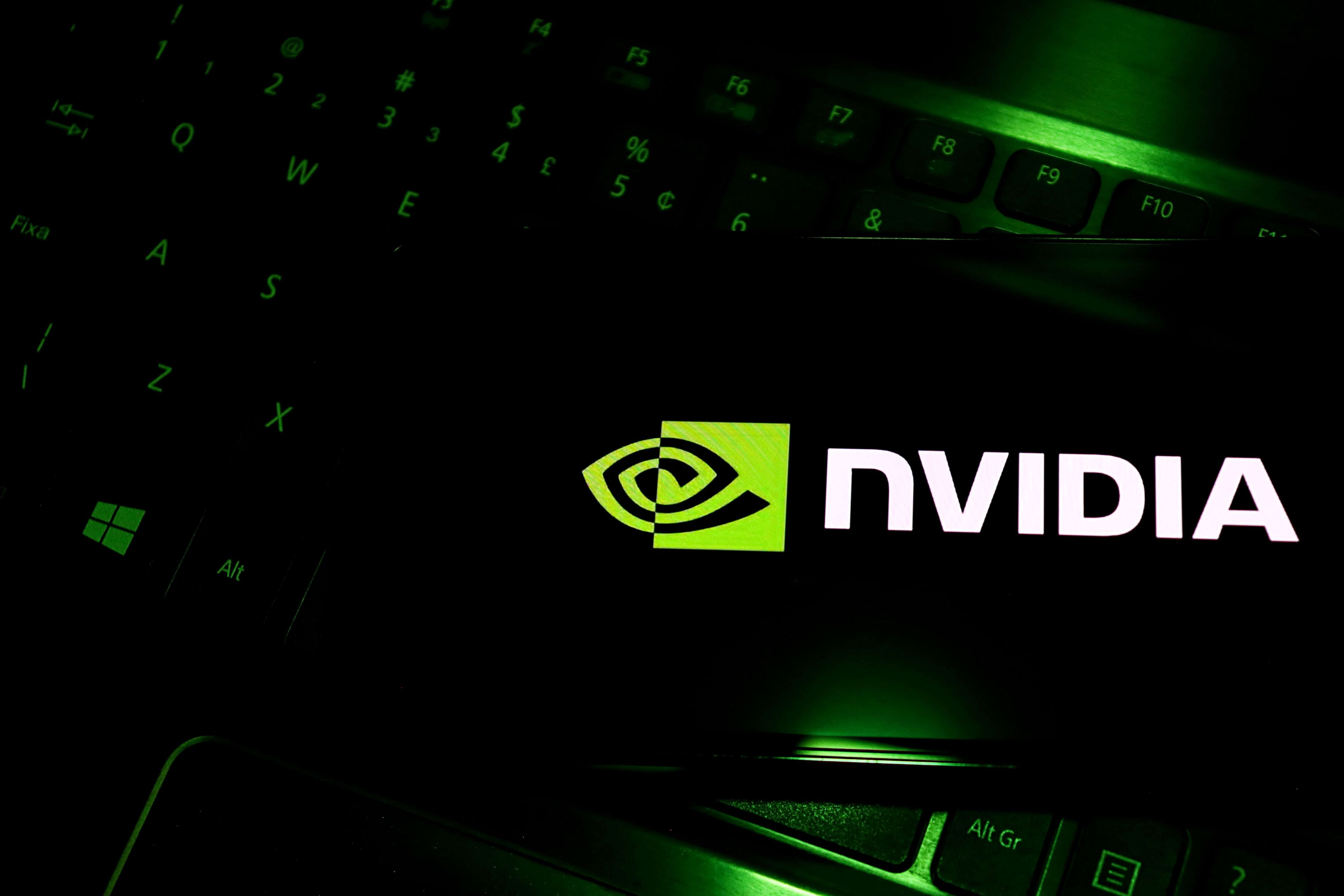Nvidia logo against dark background